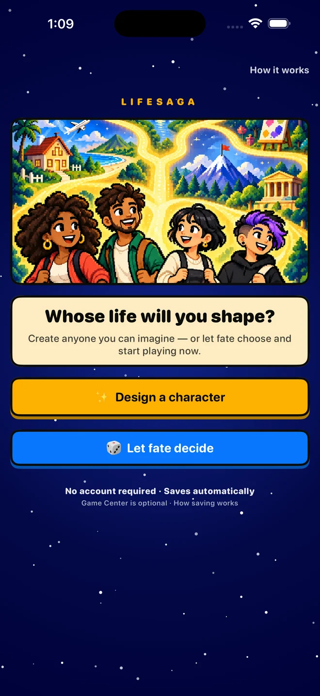Welcome screen: Whose life will you shape?